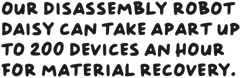 Our disassembly robot Daisy can take apart up to 200 devices an hour for material recovery